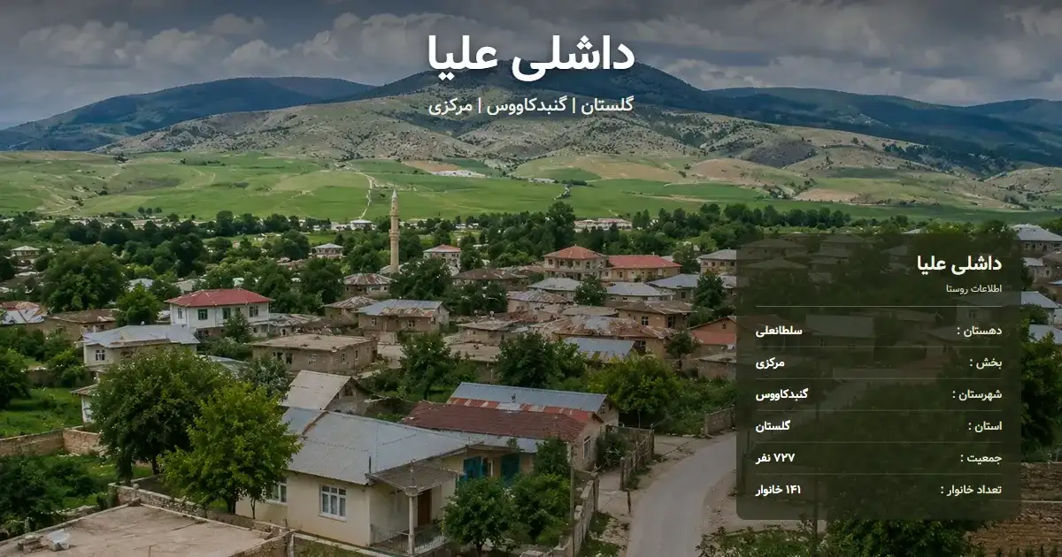تصویر شاخص روستای داشلی علیا گلستان و اطلاعات آماری آن