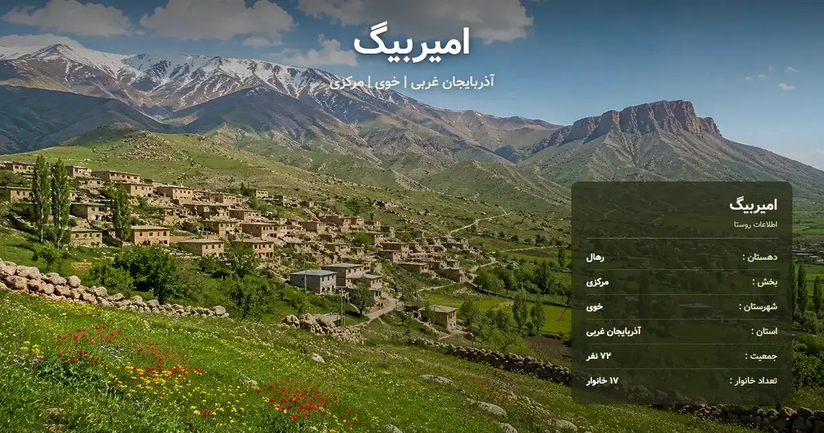 تصویر شاخص روستای امیربیگ آذربایجان غربی و اطلاعات آماری آن