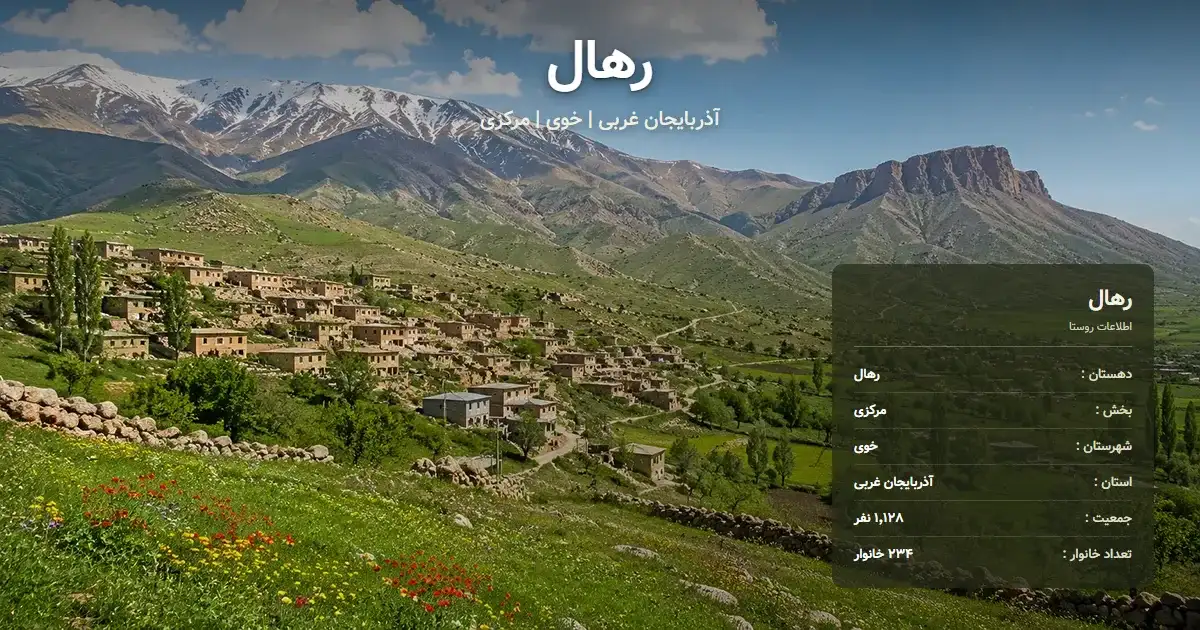 تصویر شاخص روستای رهال آذربایجان غربی و اطلاعات آماری آن