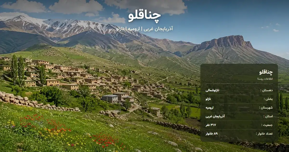 تصویر شاخص روستای چناقلو آذربایجان غربی و اطلاعات آماری آن