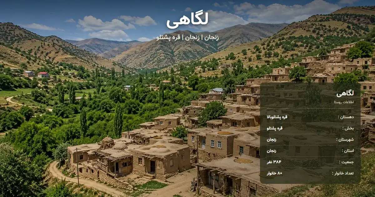 تصویر شاخص روستای لگاهی زنجان و اطلاعات آماری آن