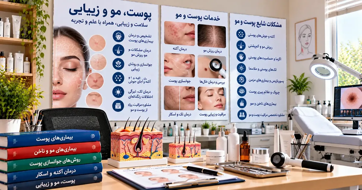 تصویر شاخص صفحهٔ پوست در راهنمای پزشکان ایران‌گاه