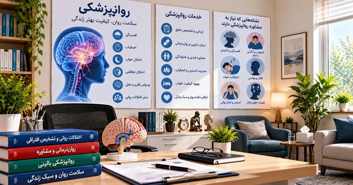 تصویر شاخص صفحهٔ روان‌پزشکی در راهنمای پزشکان ایران‌گاه